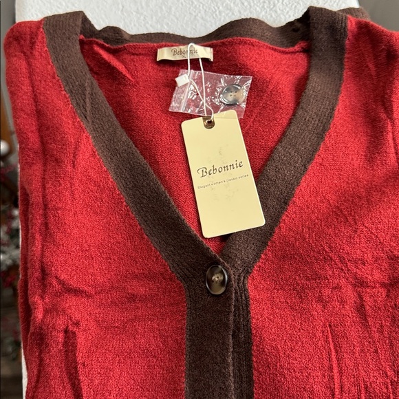 NWT-Women's Rust Cardigan Sweater - Picture 4 of 4
